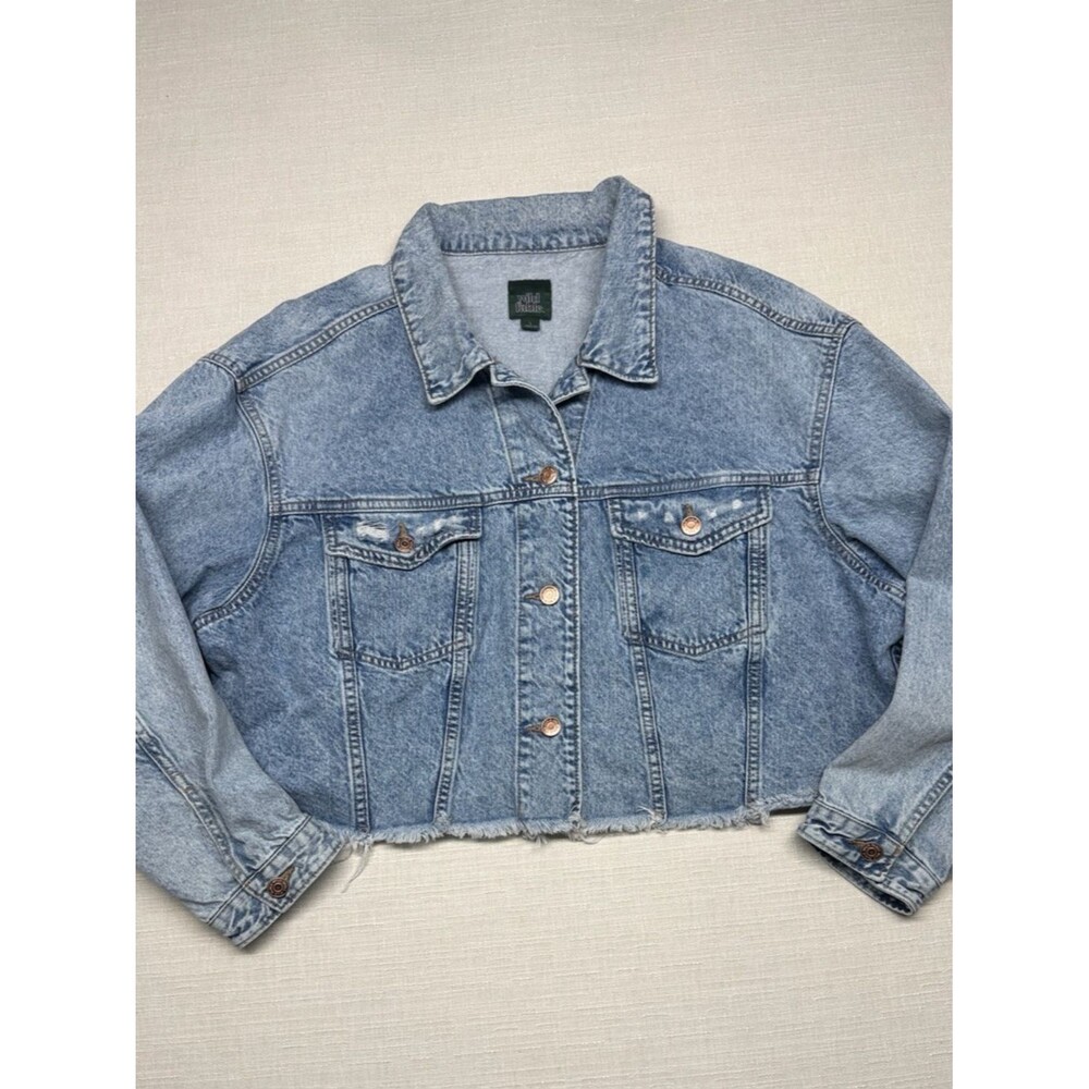 wild fable Light Blue Cropped Denim Jacket